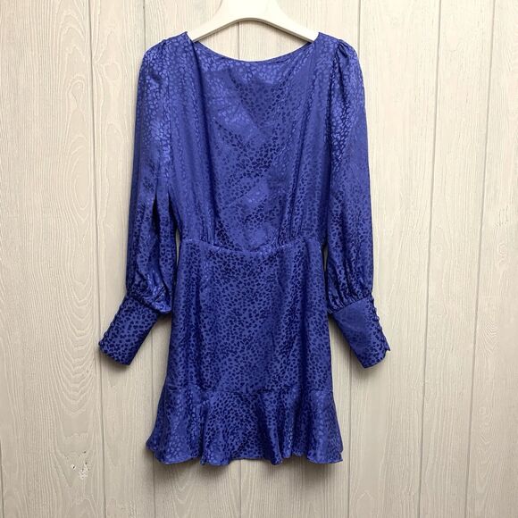 Intermix Nicola Long Sleeve Purple Silk Dress Size 0 $328 NWT - Picture 9 of 9
